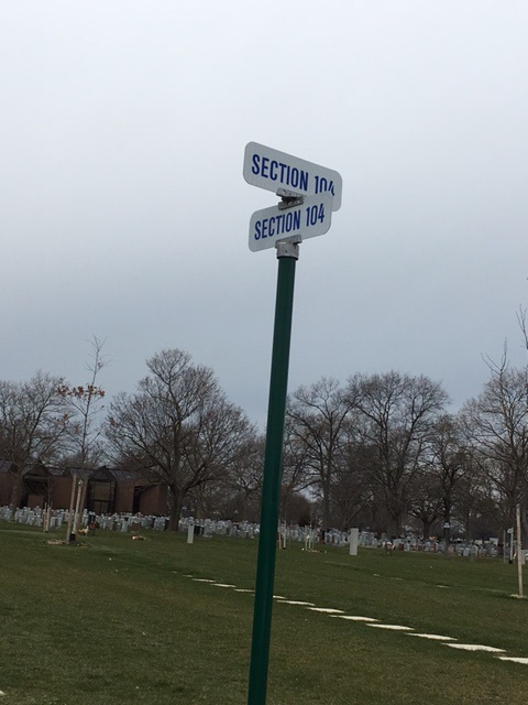 104 Street Sign in Saint Charles Cemetery