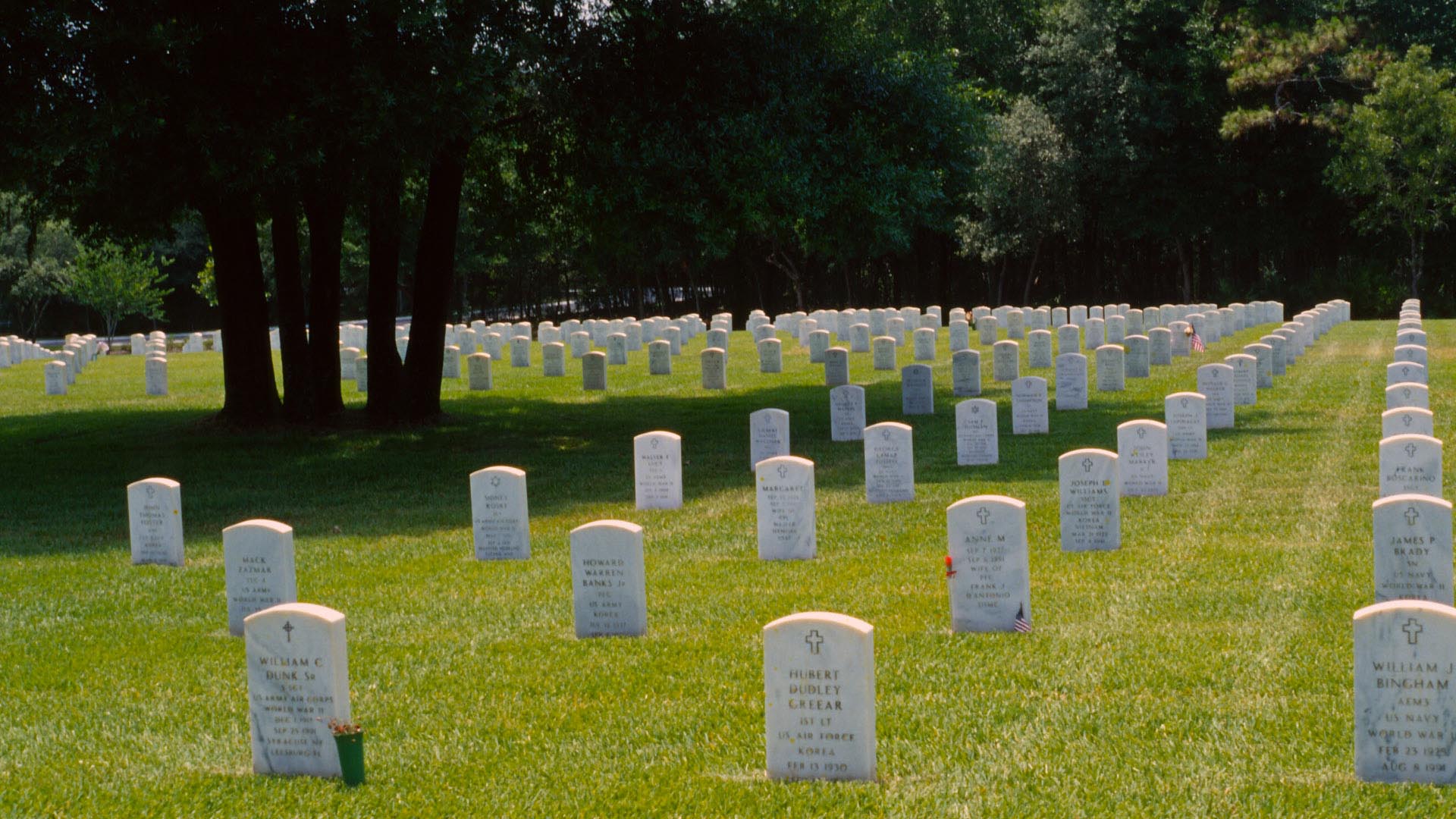 Veterans Headstones in Cemetery