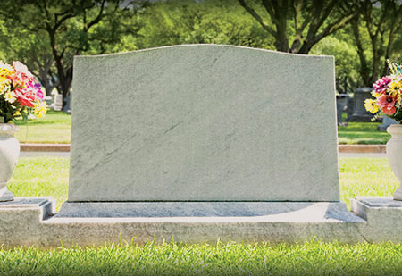 blank upright headstone for planning your monument