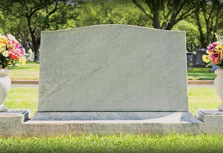 blank upright headstone for planning your  monument